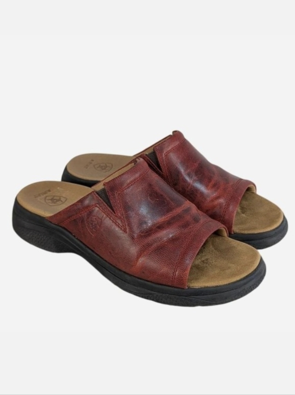 Ariat Bridgeport Burgundy Leather Slide Sandal 7.5